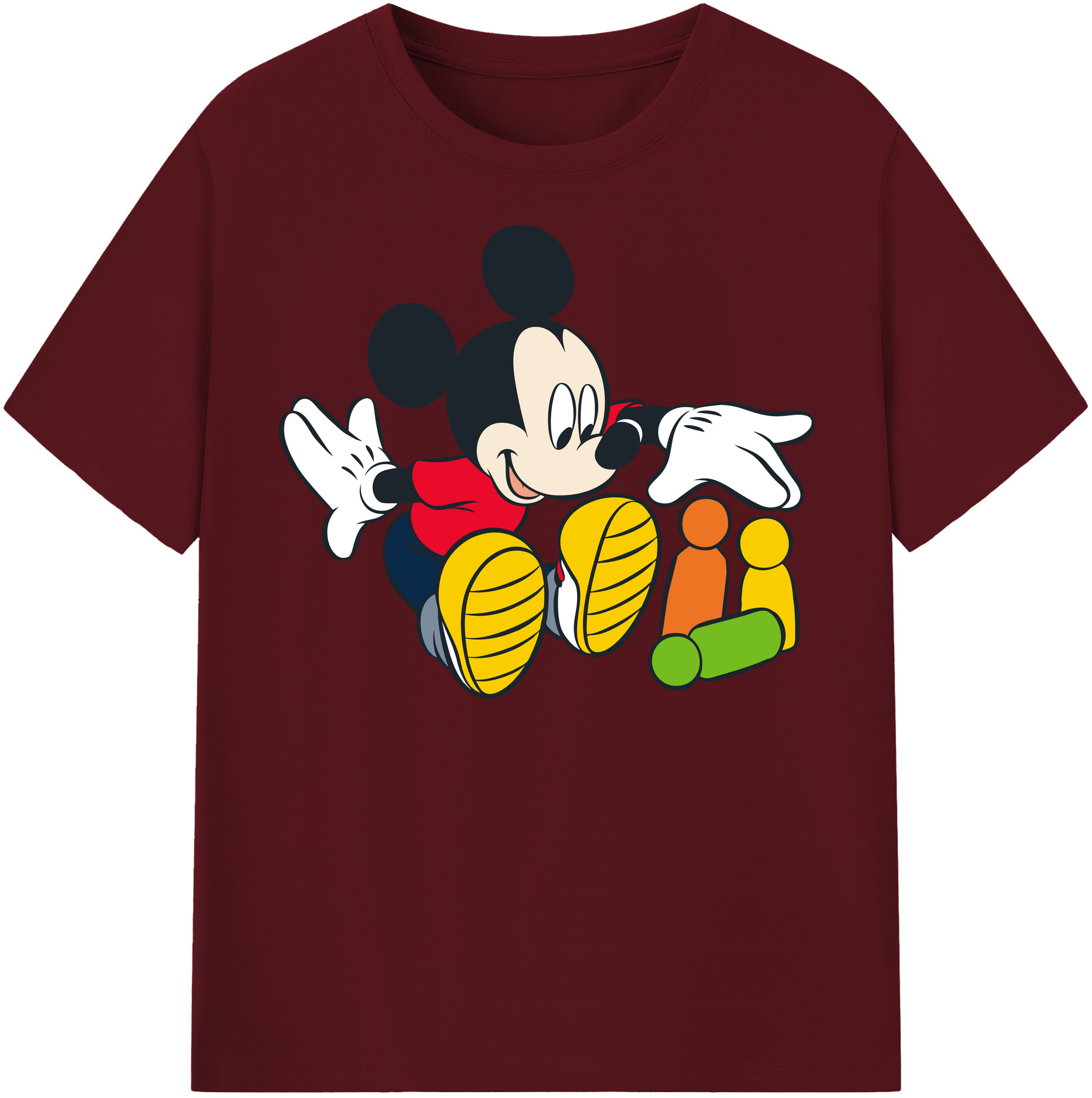 （画像用） ミッキーマウス Mickey Mouse 綿100％半袖Tシャツ（フロントプリント）